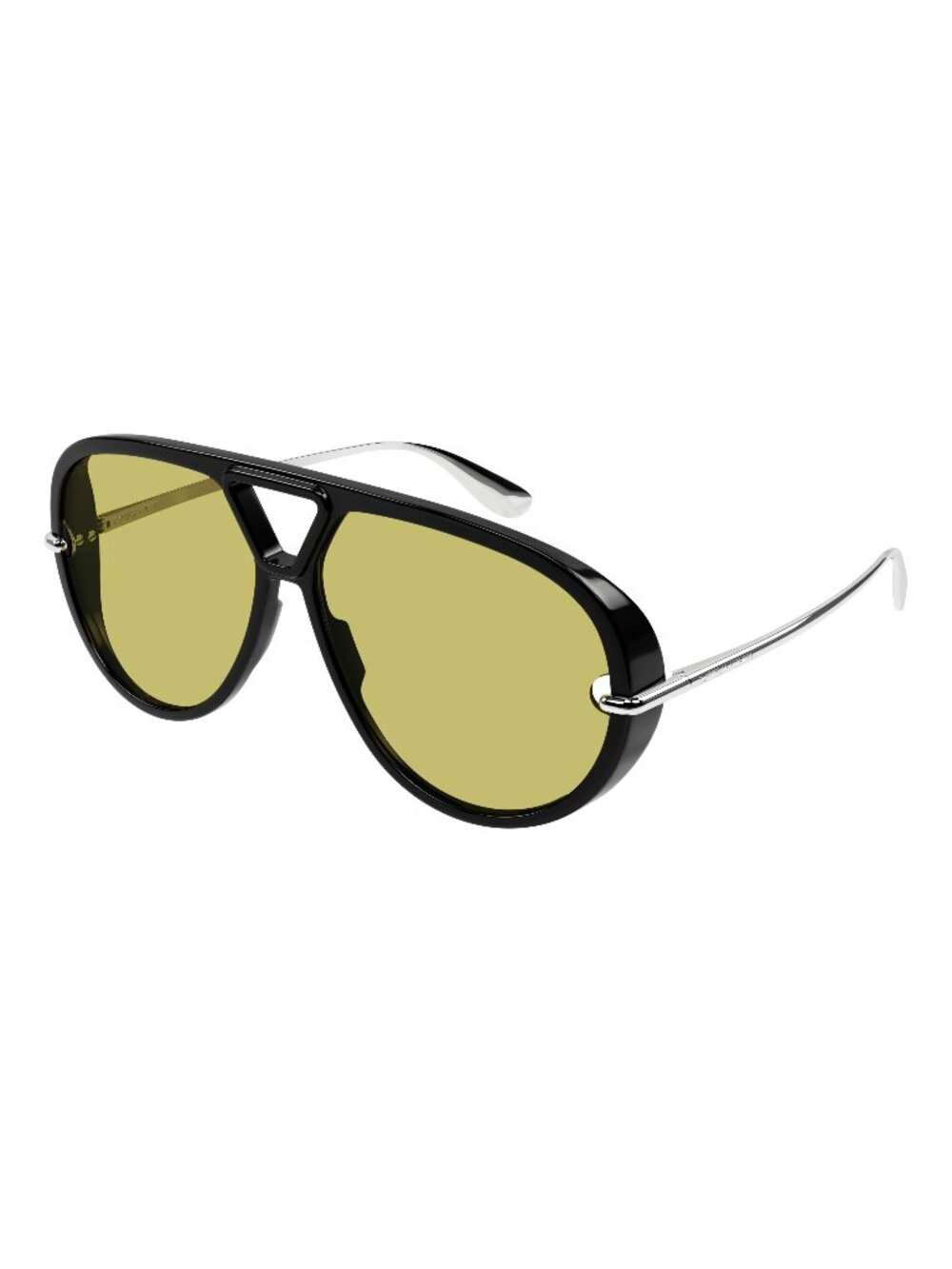 New Bottega Veneta Unisex Sunglasses Black Square Yellow Lens Acetate Frame 002